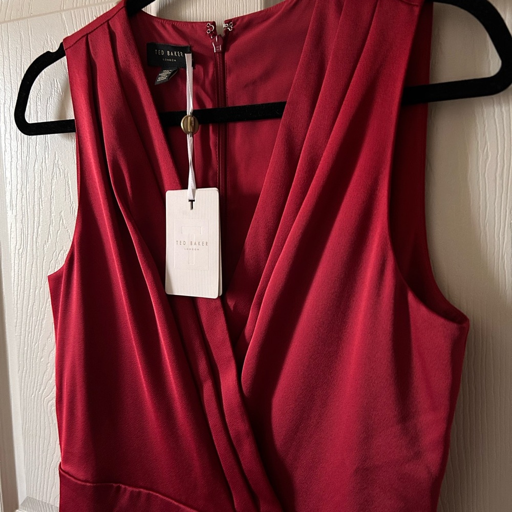 Ted Baker Womens Chrisey Red Fix-Wrap Dress Size 8 (3) *No Sash* New with tags - Picture 5 of 11
